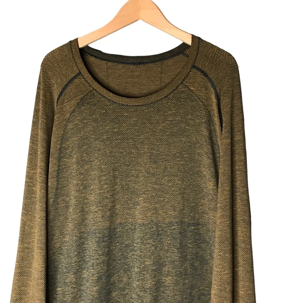Lululemon Metal Vent Tech Tee Long Sleeve Gold Navy T-Shirt Workout Men’s XXL - Picture 4 of 14